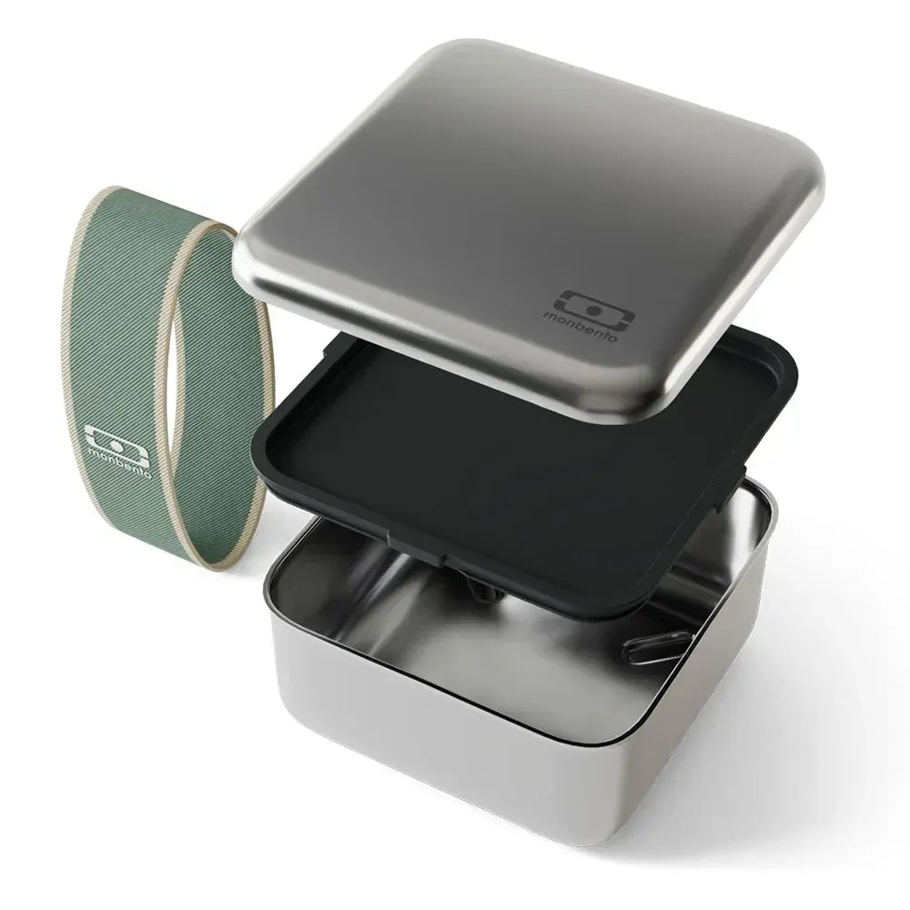 Monbento Mb Sense L The Microwave-Safe Metal Lunch Box - Natural Green - Image 3