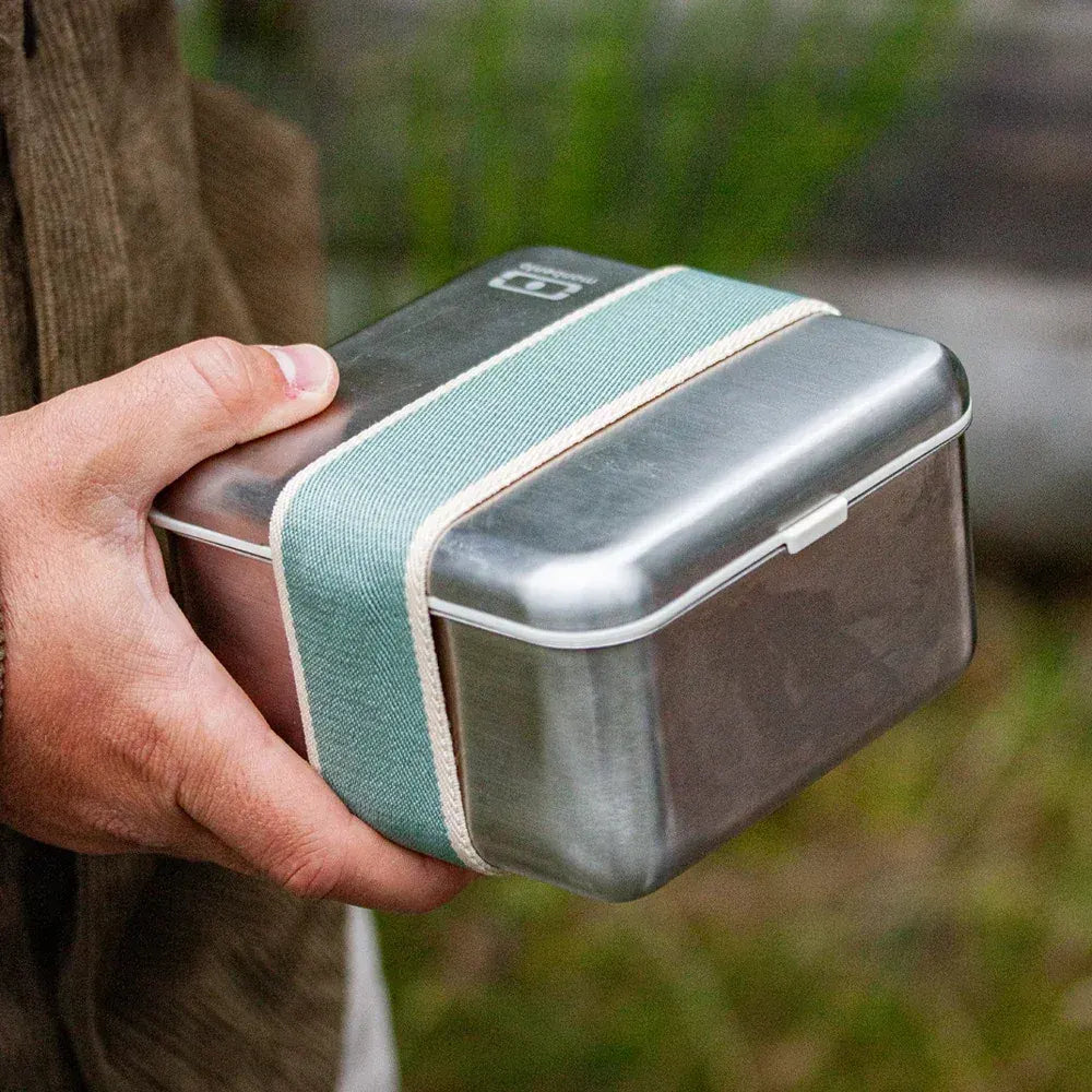 Monbento Mb Sense L The Microwave-Safe Metal Lunch Box - Natural Green - Image 4