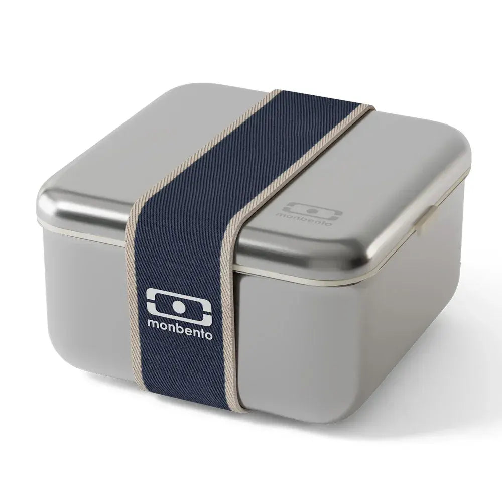 Monbento Mb Sense L The Microwave-Safe Metal Lunch Box - Natural Blue