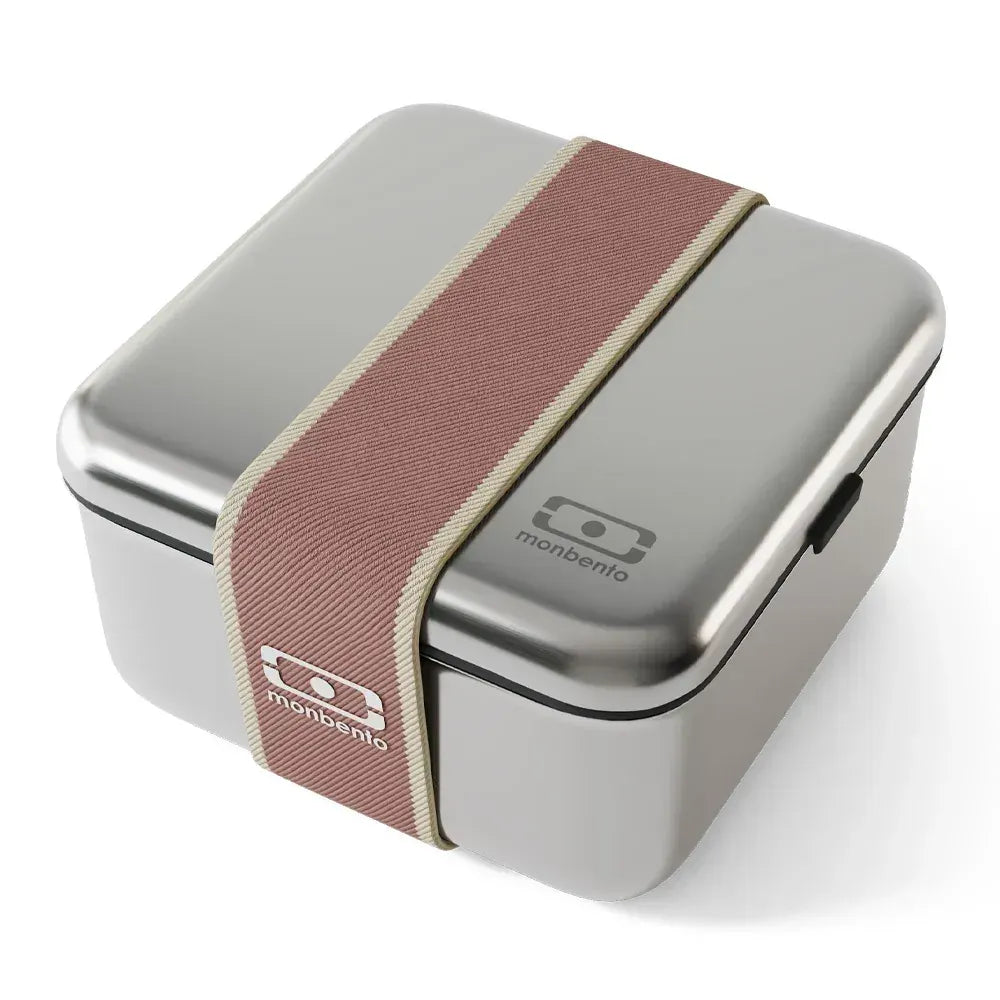 Monbento Mb Sense L The Microwave-Safe Metal Lunch Box - Pink Moka