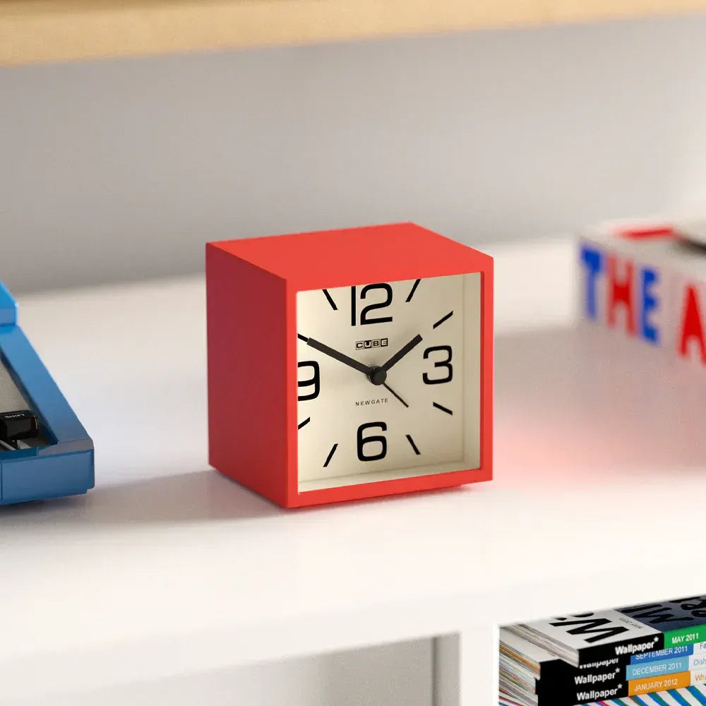 Newgate Cube Mantel Clock-Fire Engine Red - Image 4