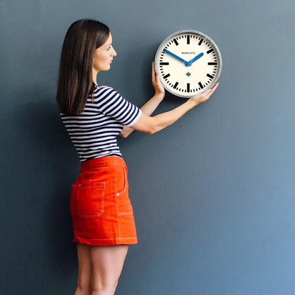 Newgate Luggage Wall Clock Galvanised Blue Hands - Image 3