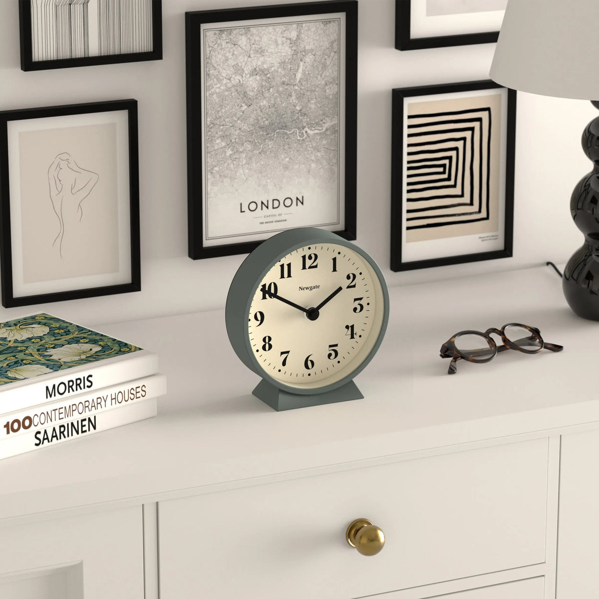 Newgate Theatre Mantel Clock Asparagus Green - Image 5