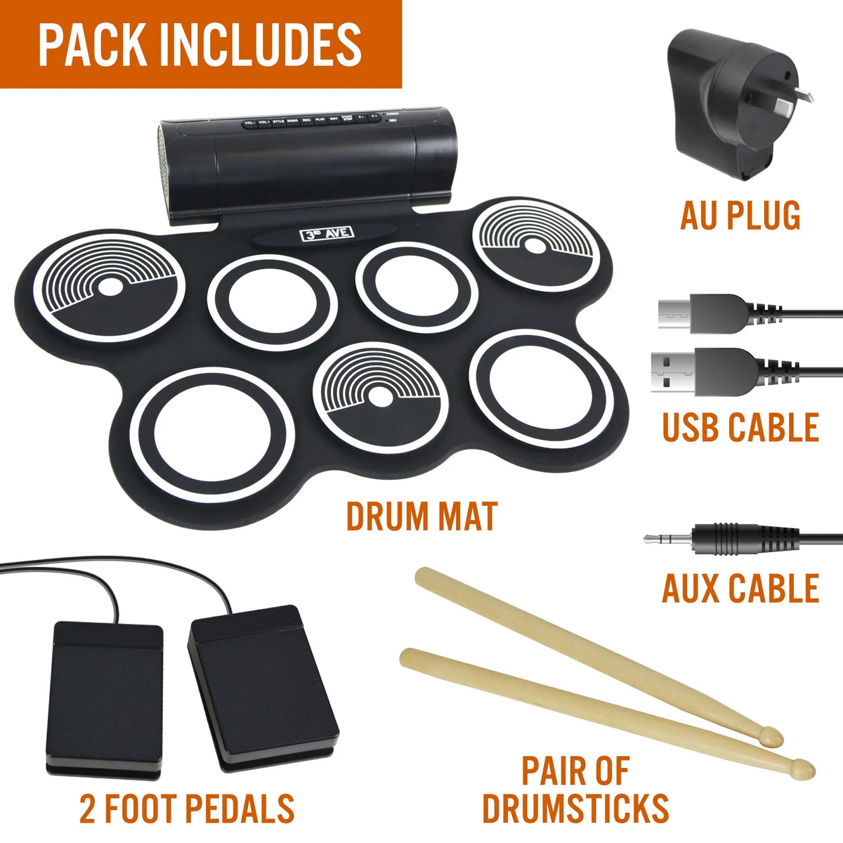3rd Avenue Roll Up Drum Kit - Image 3