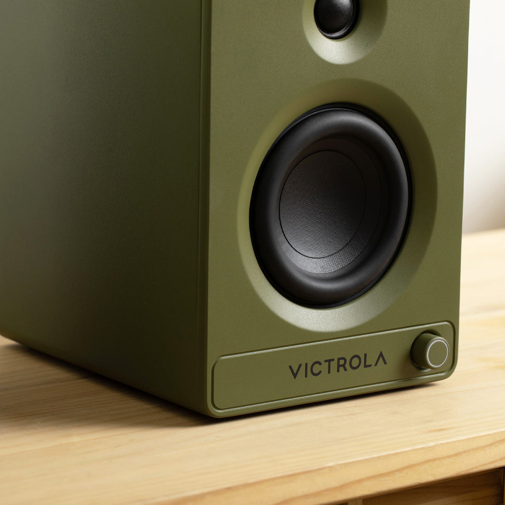 Victrola Tempo Bookshelf Speakers - Green - Image 4