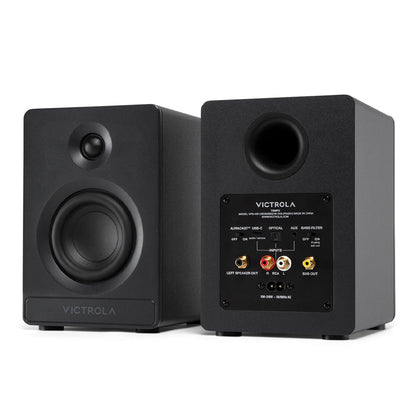Victrola Automatic Turntable + Victrola Tempo Bookshelf Speakers Bundle - Black - Image 4