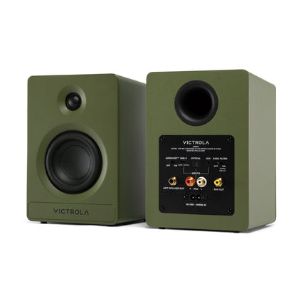Victrola Automatic Turntable + Victrola Tempo Bookshelf Speakers Bundle - Green - Image 4