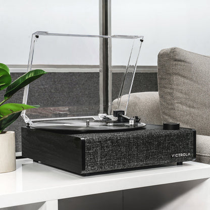 Victrola Eastwood II Turntable - Black + Bundled Crosley Record Storage Display Stand - Image 2
