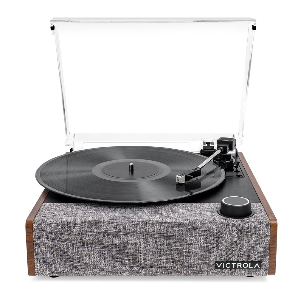 Victrola Eastwood II Turntable - Walnut + Bundled Crosley Record Storage Display Stand - Image 5