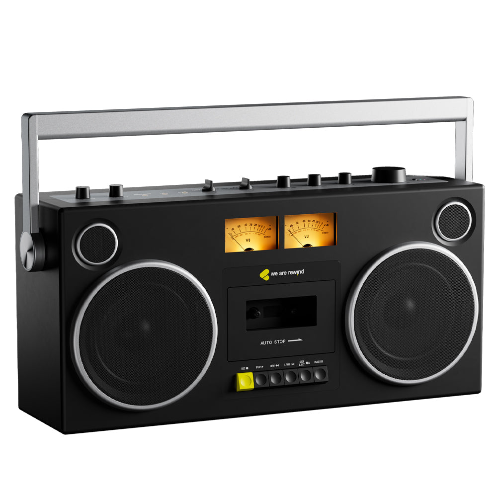 We Are Rewind Getto Blaster Cassette Player & Recorder - Curtis, Black - Image 3