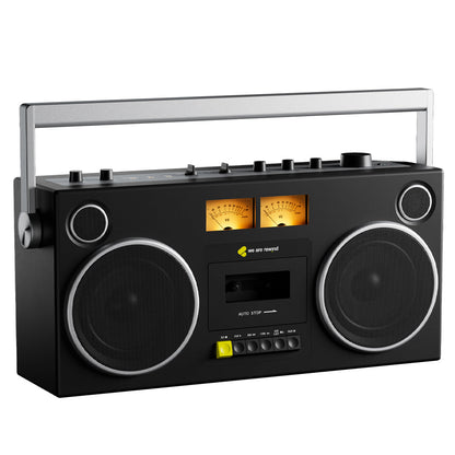 We Are Rewind Getto Blaster Cassette Player & Recorder - Curtis, Black - Image 3