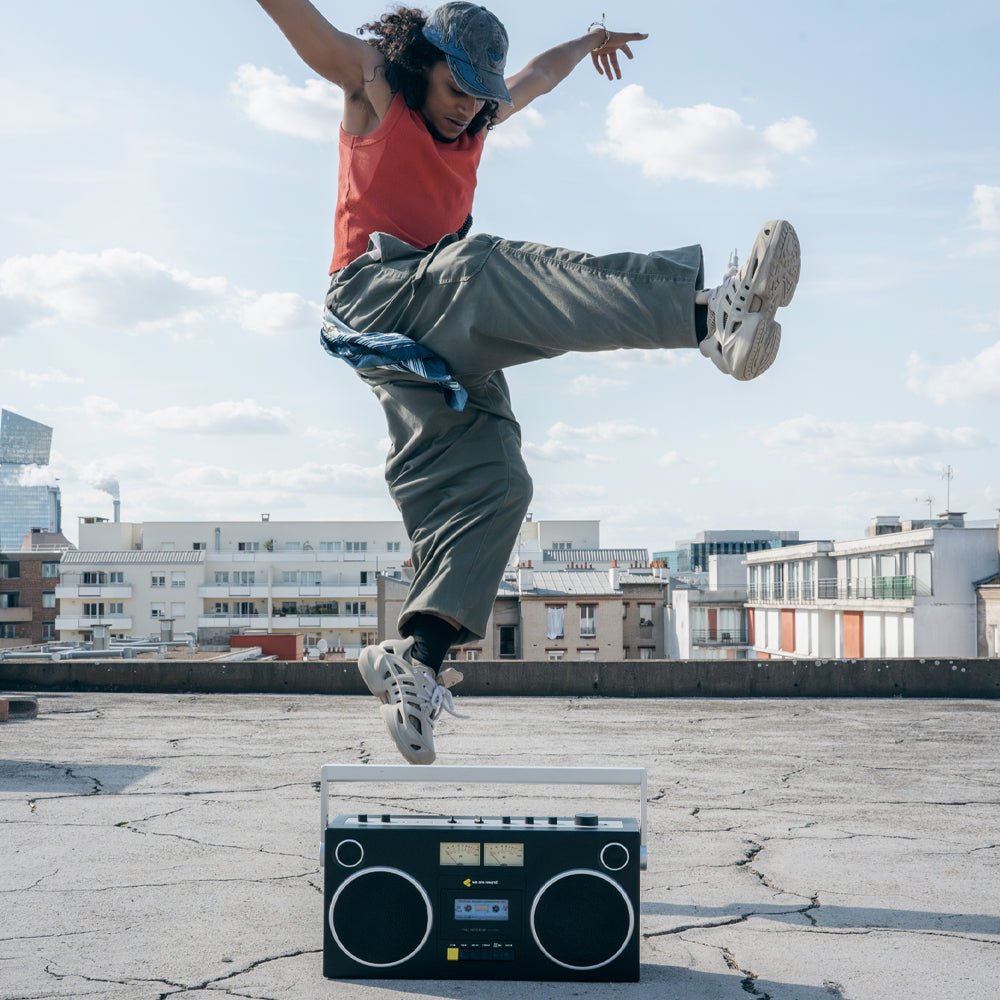 We Are Rewind Getto Blaster Cassette Player & Recorder - Curtis, Black - Image 4