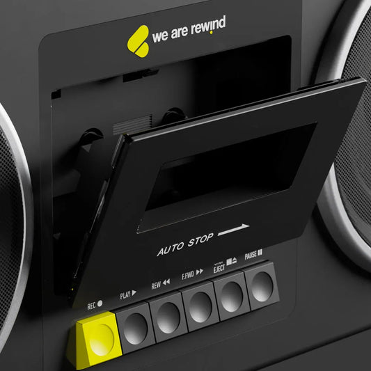 We Are Rewind Getto Blaster Cassette Player & Recorder - Curtis, Black - Image 8