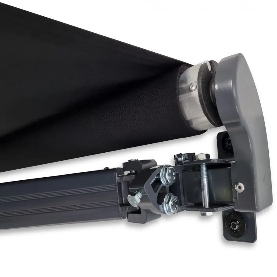 2.92m Black Fabric/Dark Grey Frame Manual Retractable Folding Arm Awning - Image 3