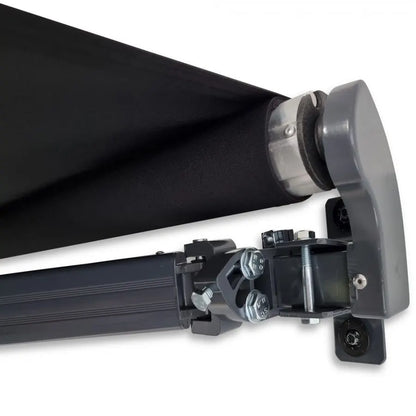 2.92m Black Fabric/Dark Grey Frame Manual Retractable Folding Arm Awning - Image 3