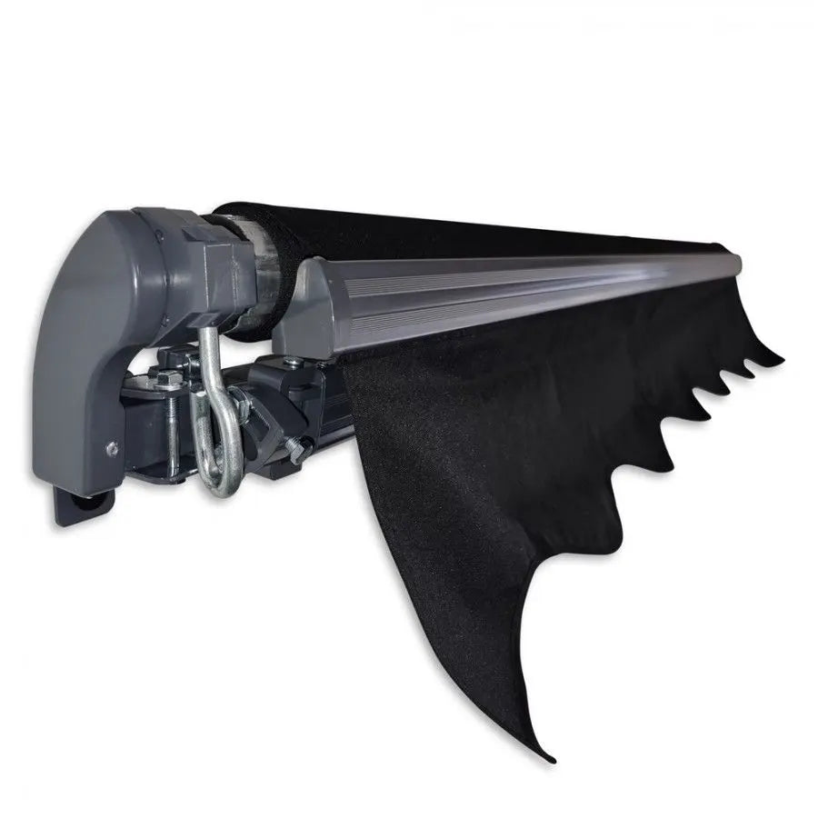 2.92m Black Fabric/Dark Grey Frame Manual Retractable Folding Arm Awning - Image 4