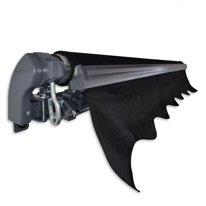 2.92m Black Fabric/Dark Grey Frame Manual Retractable Folding Arm Awning - Image 4