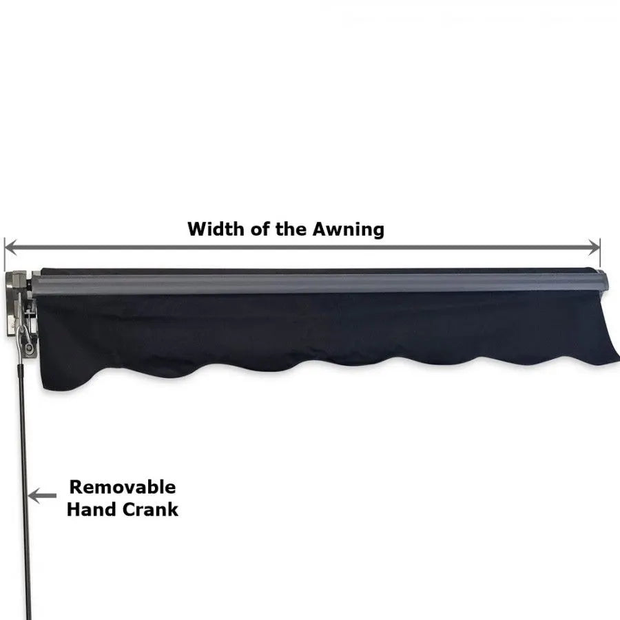2.92m Black Fabric/Dark Grey Frame Manual Retractable Folding Arm Awning - Image 5