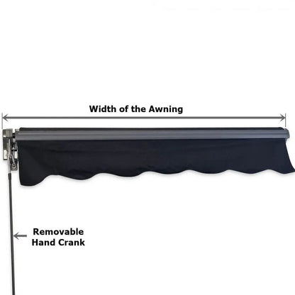 2.92m Black Fabric/Dark Grey Frame Manual Retractable Folding Arm Awning - Image 5