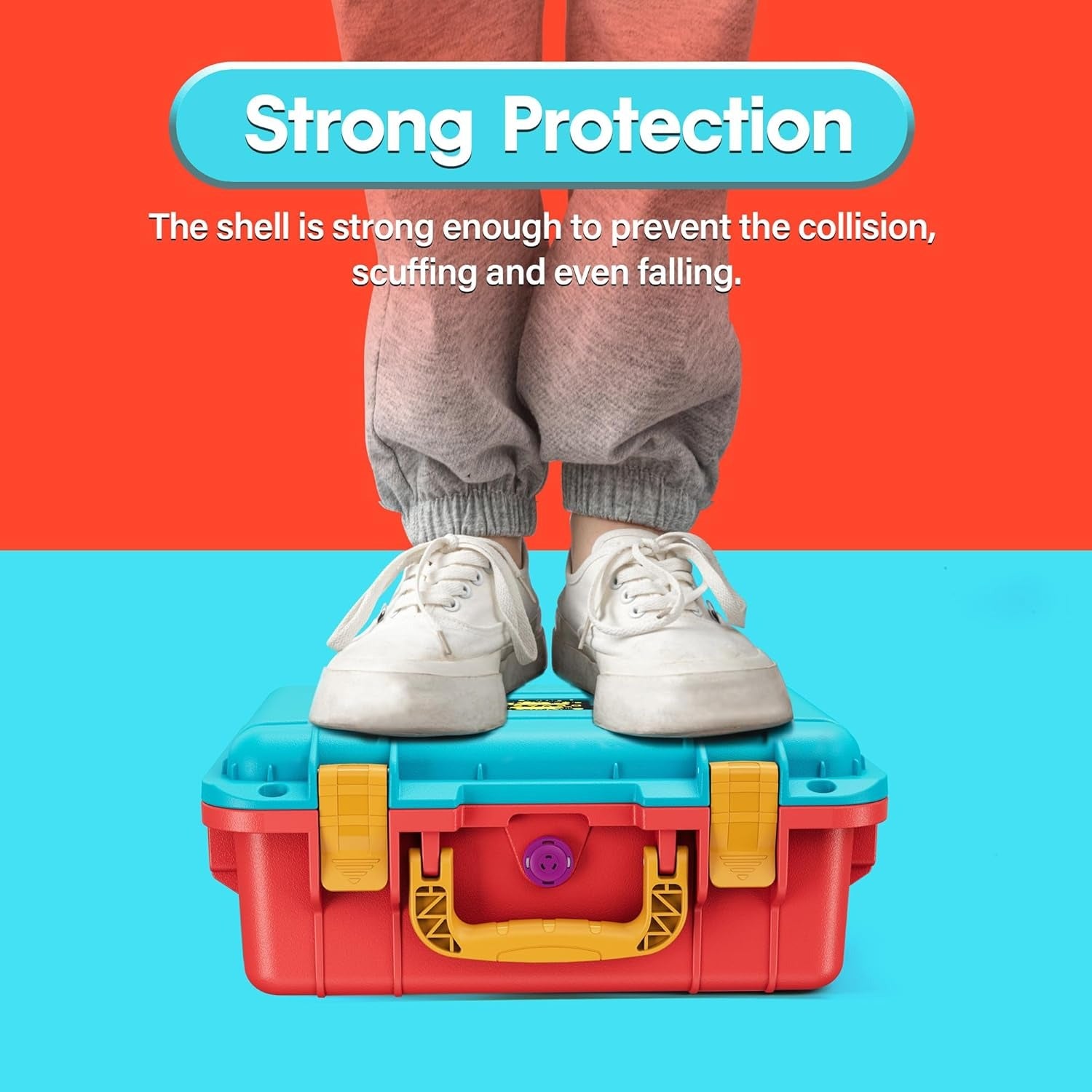 DEVASO Carrying Case for Nintendo Switch OLED Case, Professional Safe Hard-Red & Blue - Image 6