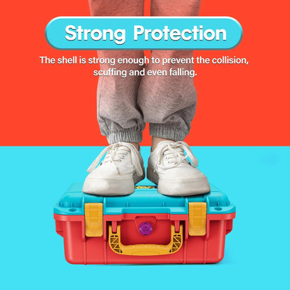 DEVASO Carrying Case for Nintendo Switch OLED Case, Professional Safe Hard-Red & Blue - Image 6