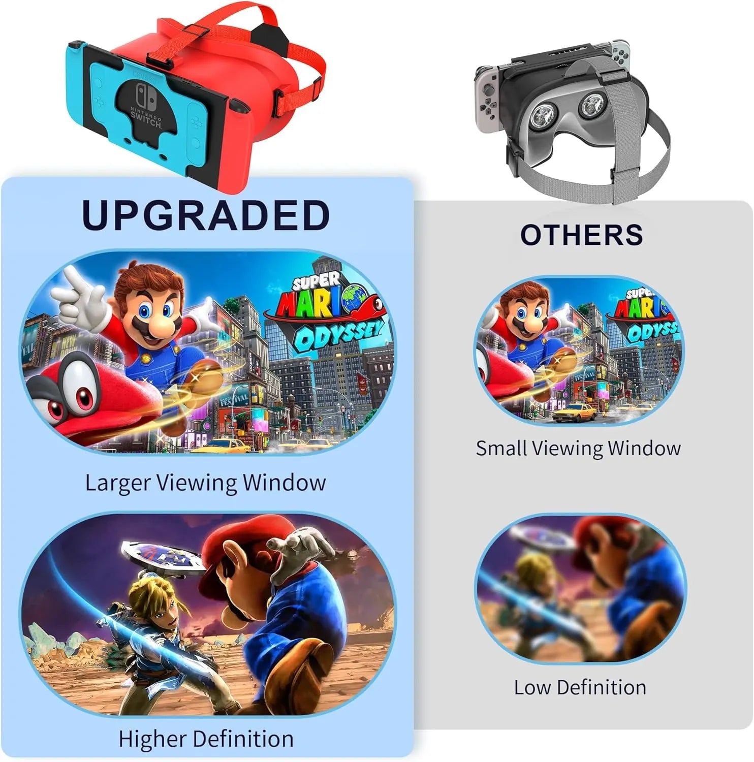 DEVASO VR Headset for Nintendo Switch Orange&Blue - Image 4
