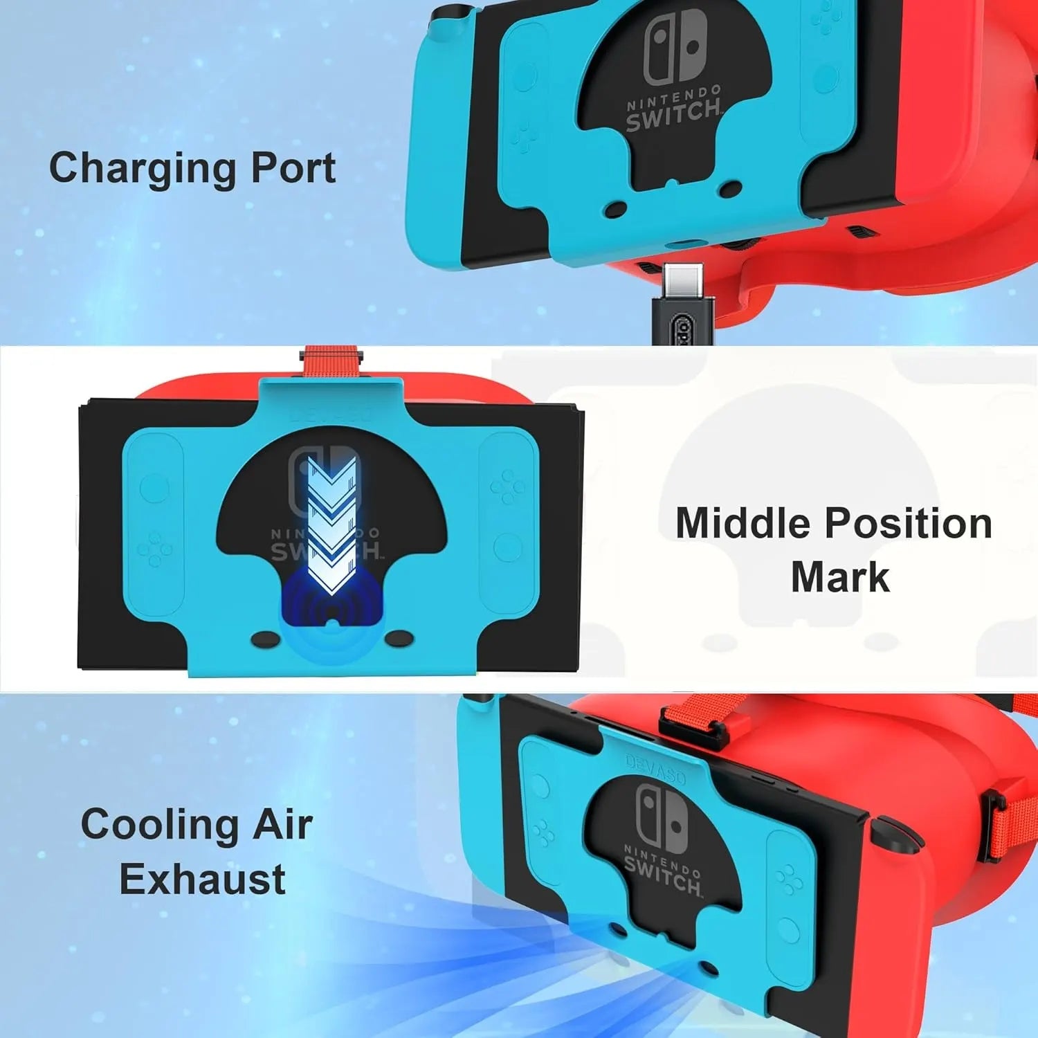 DEVASO VR Headset for Nintendo Switch Orange&Blue - Image 5