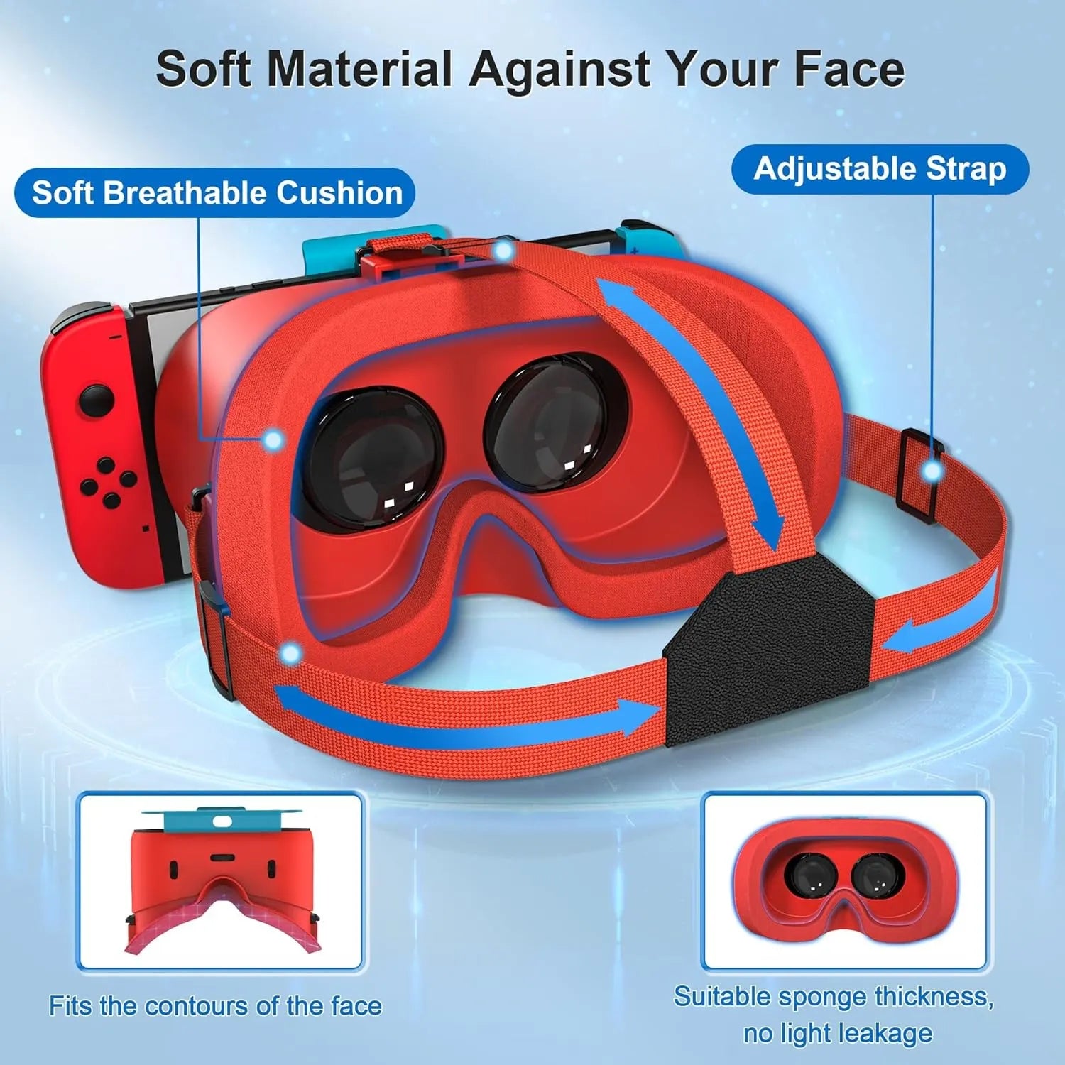 DEVASO VR Headset for Nintendo Switch Orange&Blue - Image 6