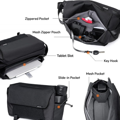 ULANZI BP11 8L Camera Sling Bag with Tripod Holder for Men Women, Lightweight Splash-proof DSLR/Mirrorless Anti-Theft Crossbody Bag for Travel Hiking Photography Customizable Front Pocket Camera Bag

 - Image 3