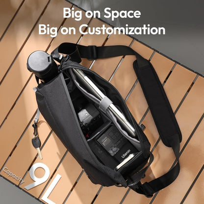 ULANZI BP11 8L Camera Sling Bag with Tripod Holder for Men Women, Lightweight Splash-proof DSLR/Mirrorless Anti-Theft Crossbody Bag for Travel Hiking Photography Customizable Front Pocket Camera Bag

 - Image 5