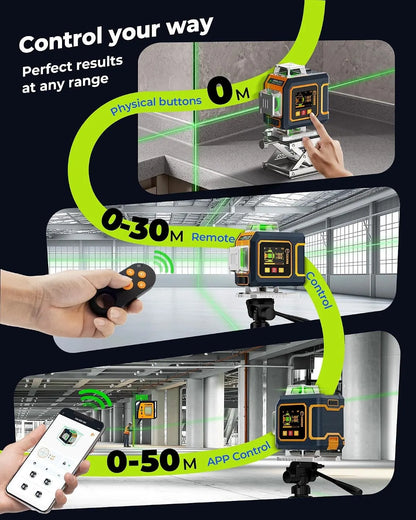 CIGMAN 16 Lines Green Laser Level 4×360° Self Leveling, Side LCD, CMS04 - Image 9