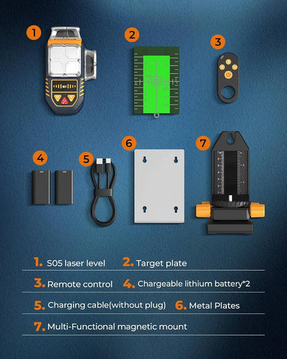 CIGMAN Gesture Control Laser Level with Side Screen Display, 3×360° Green CMS05 - Image 9