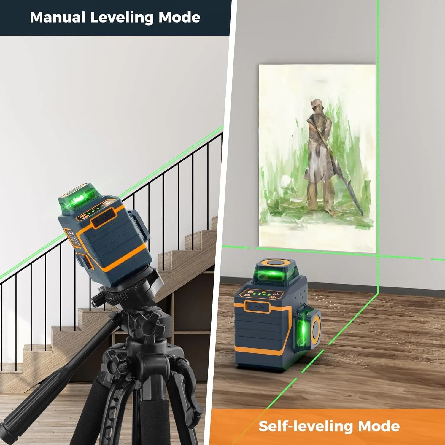 CIGMAN Green Laser Level 3 x 360°, Self-Leveling Construction Laser CM701SE - Image 8
