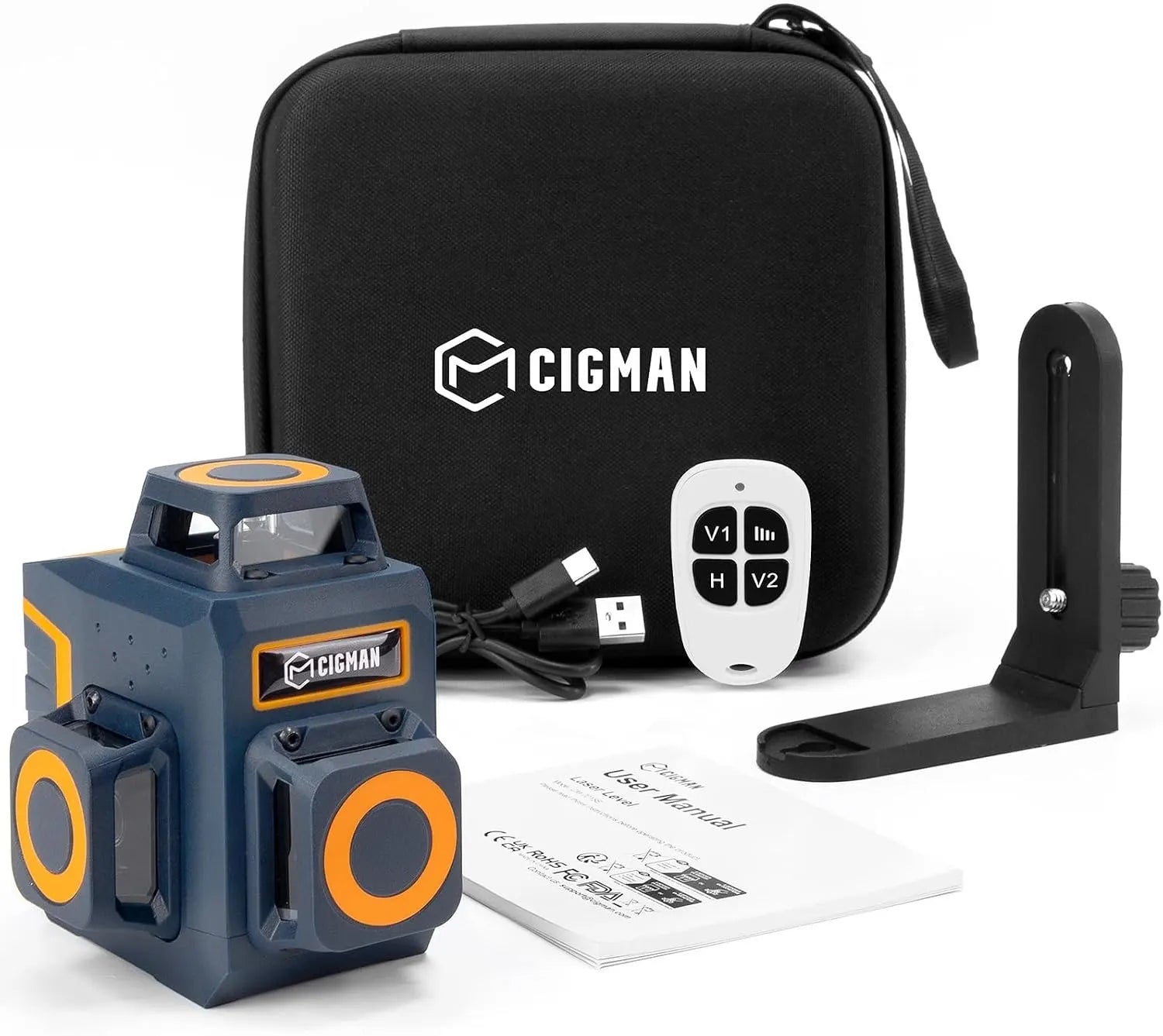 CIGMAN Green Laser Level 3 x 360°, Self-Leveling Construction Laser CM701SE - Image 9