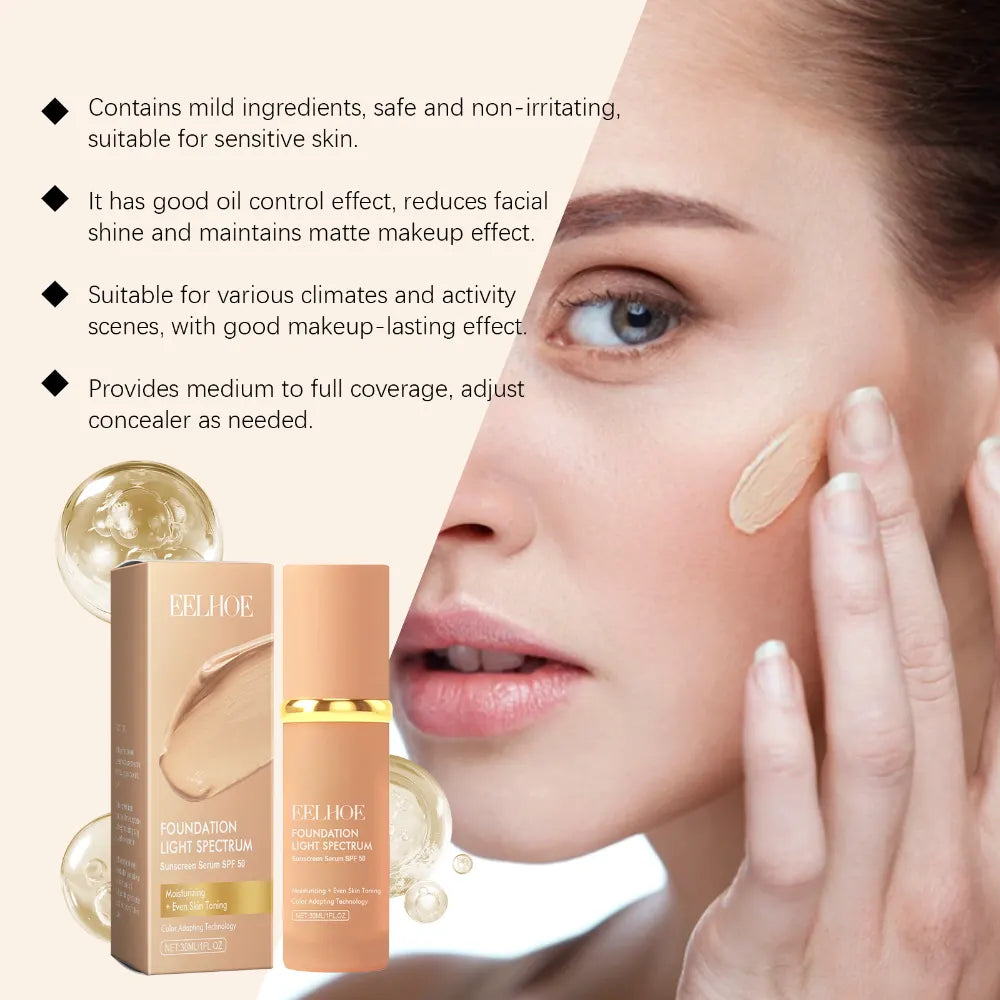 EELHOE Concealer Warm Change Liquid Foundation Concealer Moisturizing Liquid Foundation For Youthful Radiance Without False White Moisture - Image 3