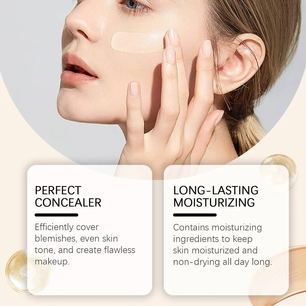 EELHOE Concealer Warm Change Liquid Foundation Concealer Moisturizing Liquid Foundation For Youthful Radiance Without False White Moisture - Image 4