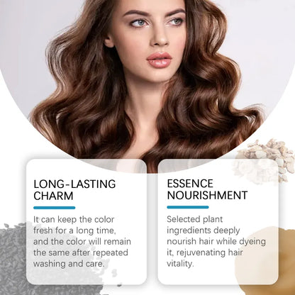 EELHOE Black Hair Dye Shampoo, Herbal Essence, Plant Extract, Moisturizing And Nourishing, Home Scalp Cleaning And Hair Care Shampoo - Image 3