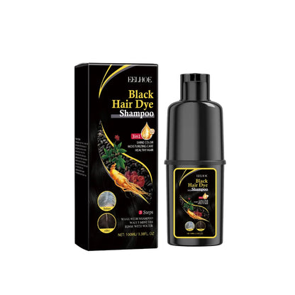 EELHOE Black Hair Dye Shampoo, Herbal Essence, Plant Extract, Moisturizing And Nourishing, Home Scalp Cleaning And Hair Care Shampoo - Image 5