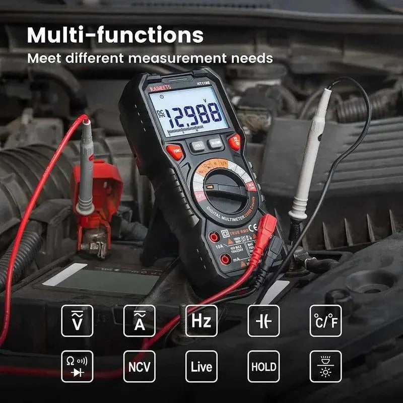 KAIWEETS HT118E Digital Multimeter TRMS 20000 Counts with Higher Resolution Auto-Ranging Voltmeter Accurately Measures Voltage Current Resistance Diodes Continuity Duty-Cycle Capacitance Temperature HT118E - Image 3