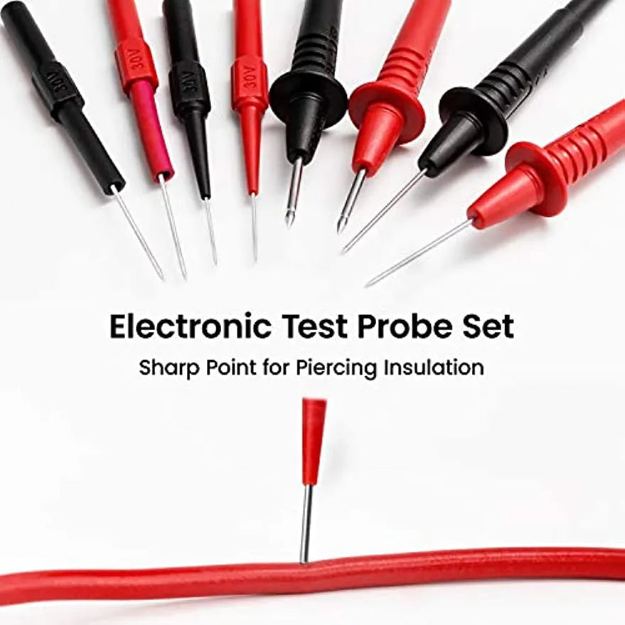 KAIWEETS 23PCS Multimeter Test Leads Kit with Replaceable Precision Probes Set and Alligator Clips, Test Probes, Test Hook, Flexible Wires Professional Kit General Use for Digital Electrical Testing - Image 4