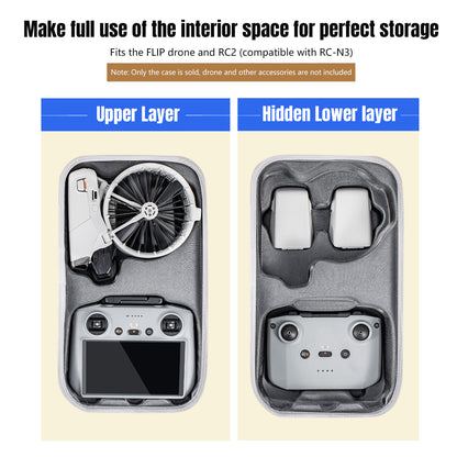 STARTRC Flip Drone Case for DJI Flip Fly More Combo,Portable PU Leather Shoulder Bag Can Organizes RC2/RC-N3 Remote, 7 Original Batteries, Charging Hub, 65W Charger, Flip Drone and Other Accessories

 - Image 2