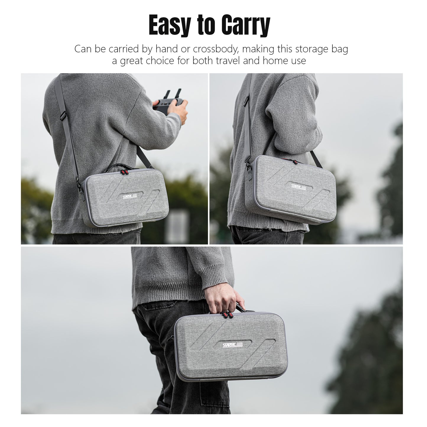 STARTRC Flip Drone Case for DJI Flip Fly More Combo,Portable PU Leather Shoulder Bag Can Organizes RC2/RC-N3 Remote, 7 Original Batteries, Charging Hub, 65W Charger, Flip Drone and Other Accessories

 - Image 6
