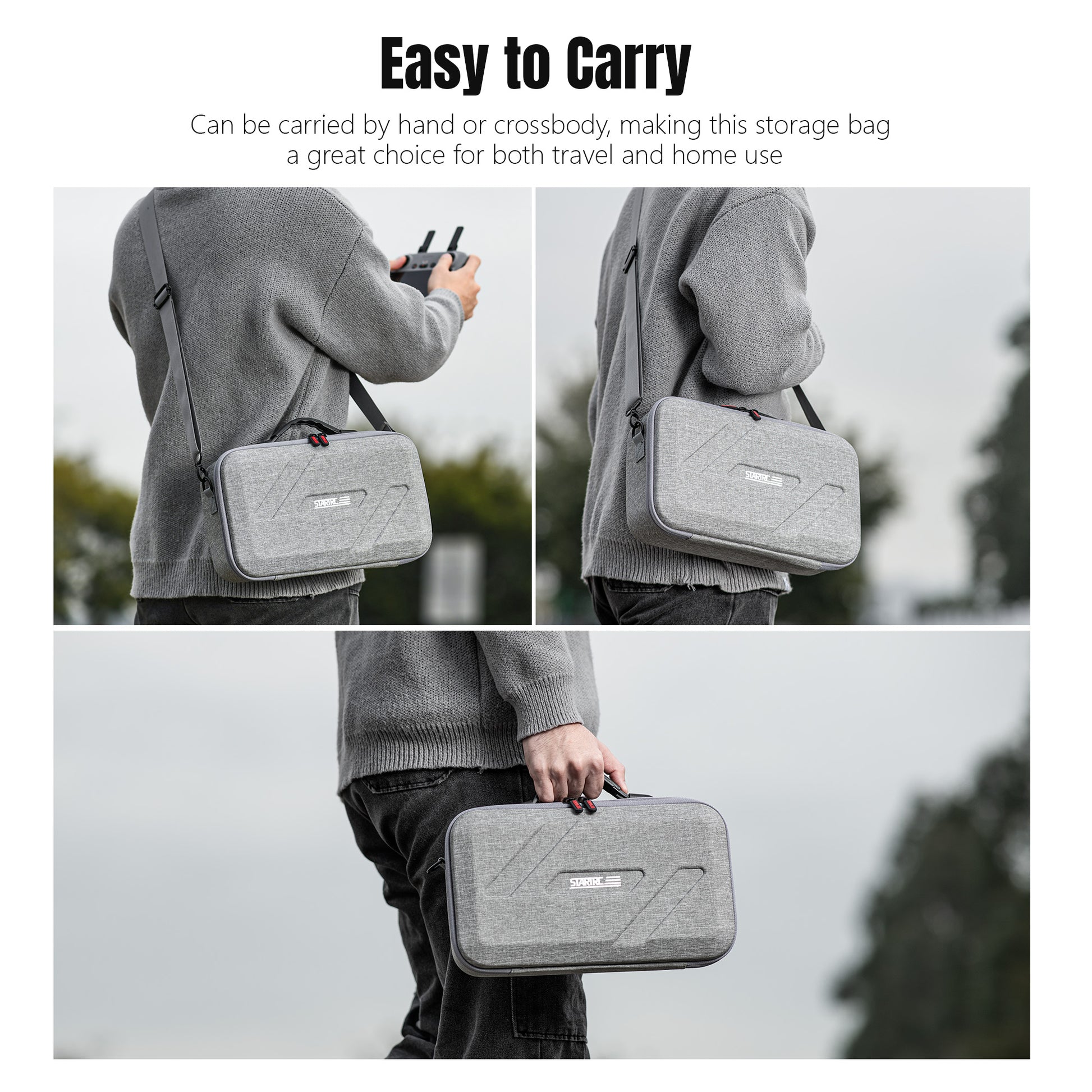STARTRC Flip Drone Case for DJI Flip Fly More Combo,Portable PU Leather Shoulder Bag Can Organizes RC2/RC-N3 Remote, 7 Original Batteries, Charging Hub, 65W Charger, Flip Drone and Other Accessories

 - Image 6