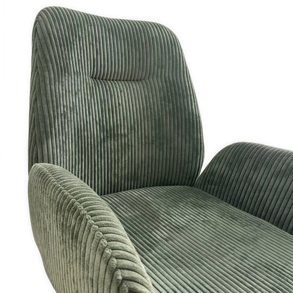 Dining Chair Linen Fabric Upholstered Seat Powder Coated Iron Legs - Image 2