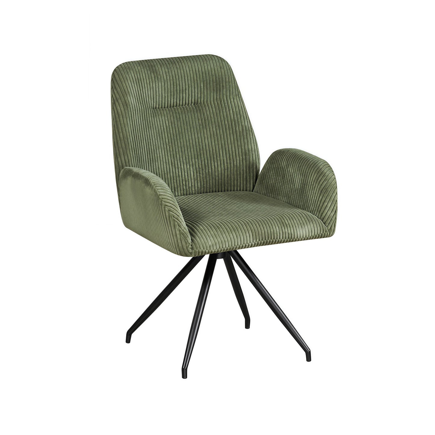 Dining Chair Linen Fabric Upholstered Seat Powder Coated Iron Legs - Image 5