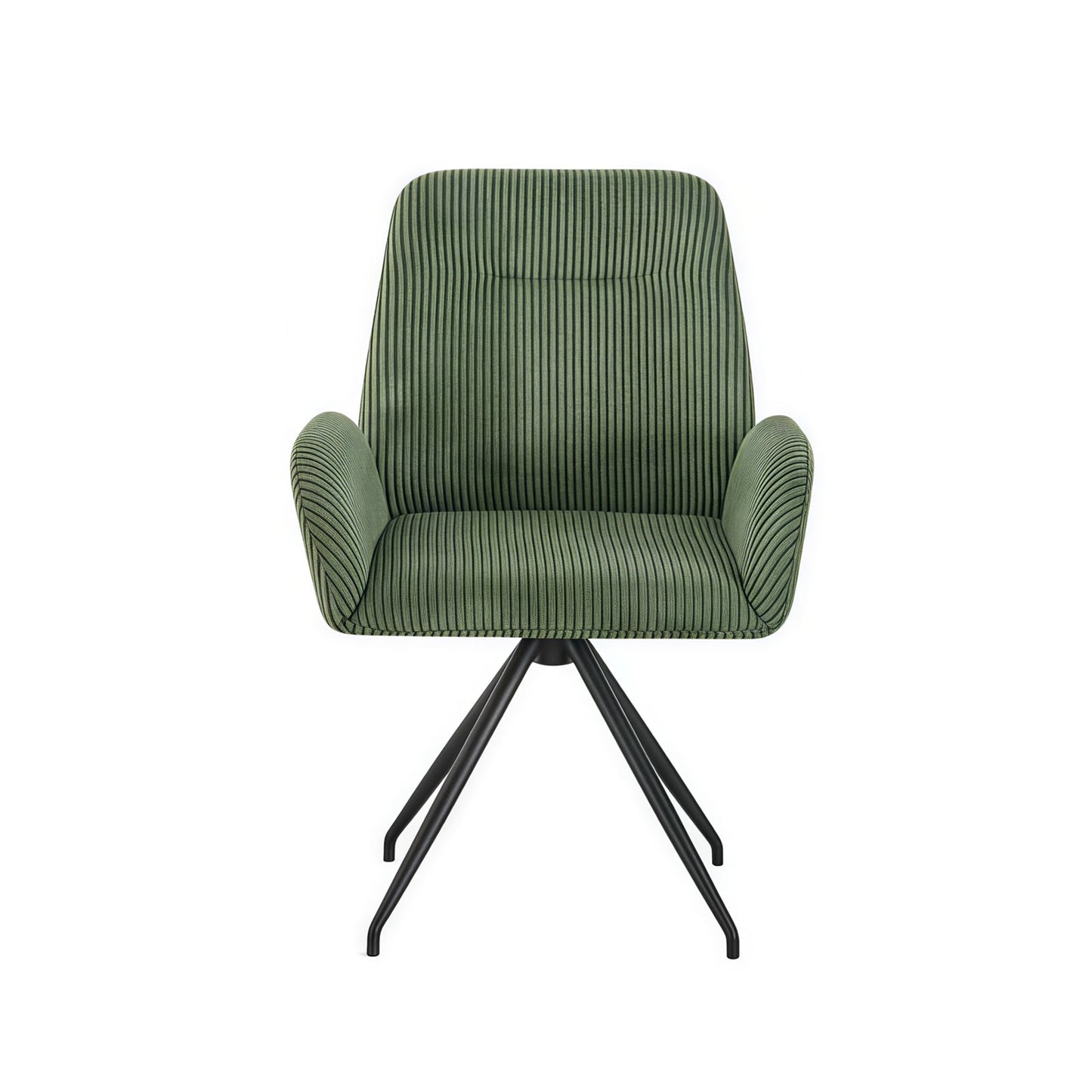 Dining Chair Linen Fabric Upholstered Seat Powder Coated Iron Legs - Image 6