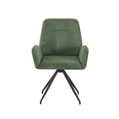 Dining Chair Linen Fabric Upholstered Seat Powder Coated Iron Legs - Image 6