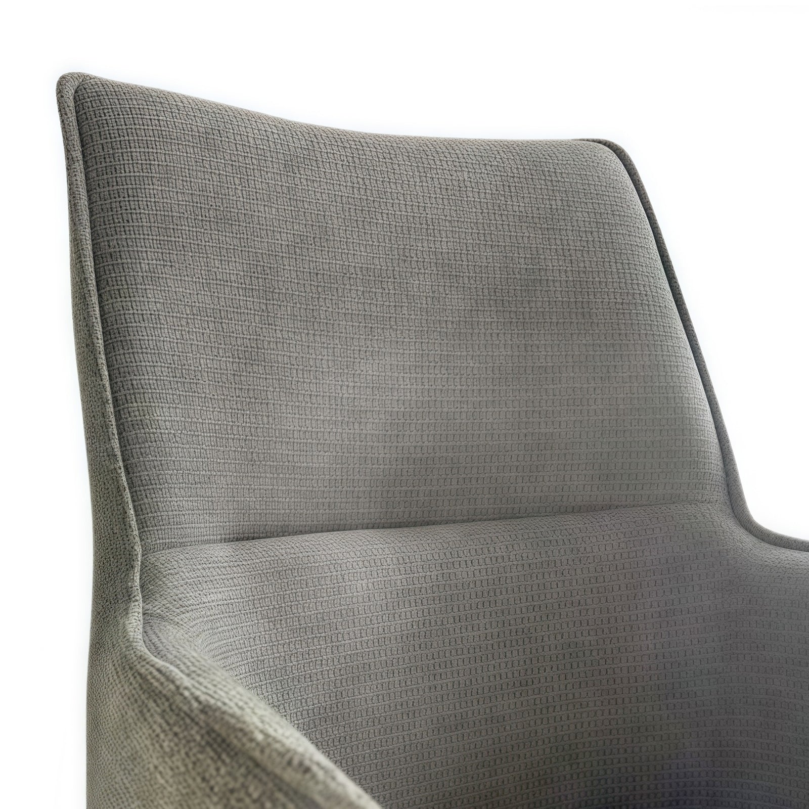 Dining Chair Green Linen Fabric Upholstered Seat Powder Coated Iron Legs - Image 5