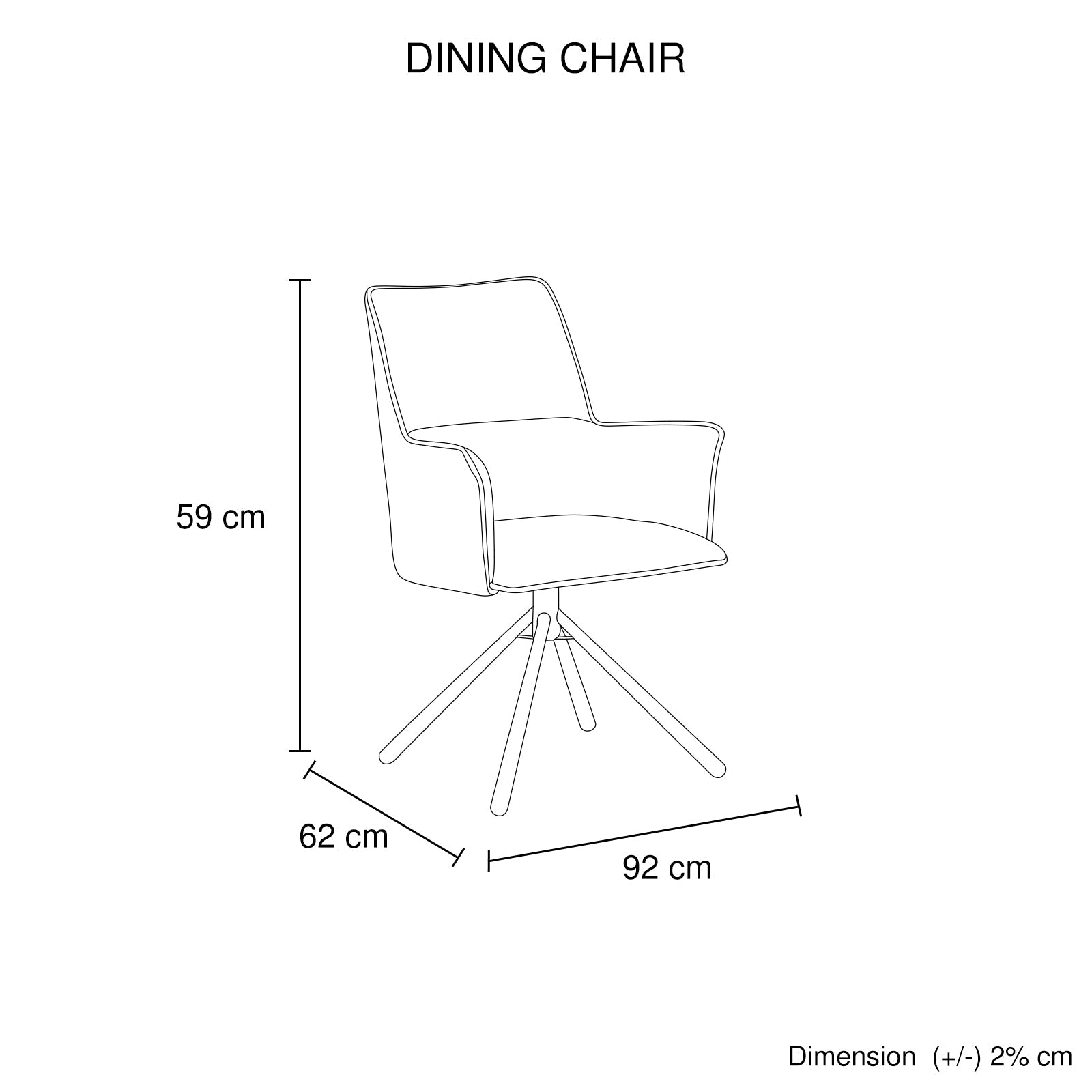 Dining Chair Green Linen Fabric Upholstered Seat Powder Coated Iron Legs - Image 6