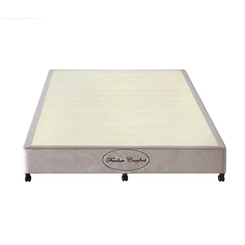Mattress Base Ensemble Double Size Solid Wooden Slat in Beige with Removable Cover - Image 2
